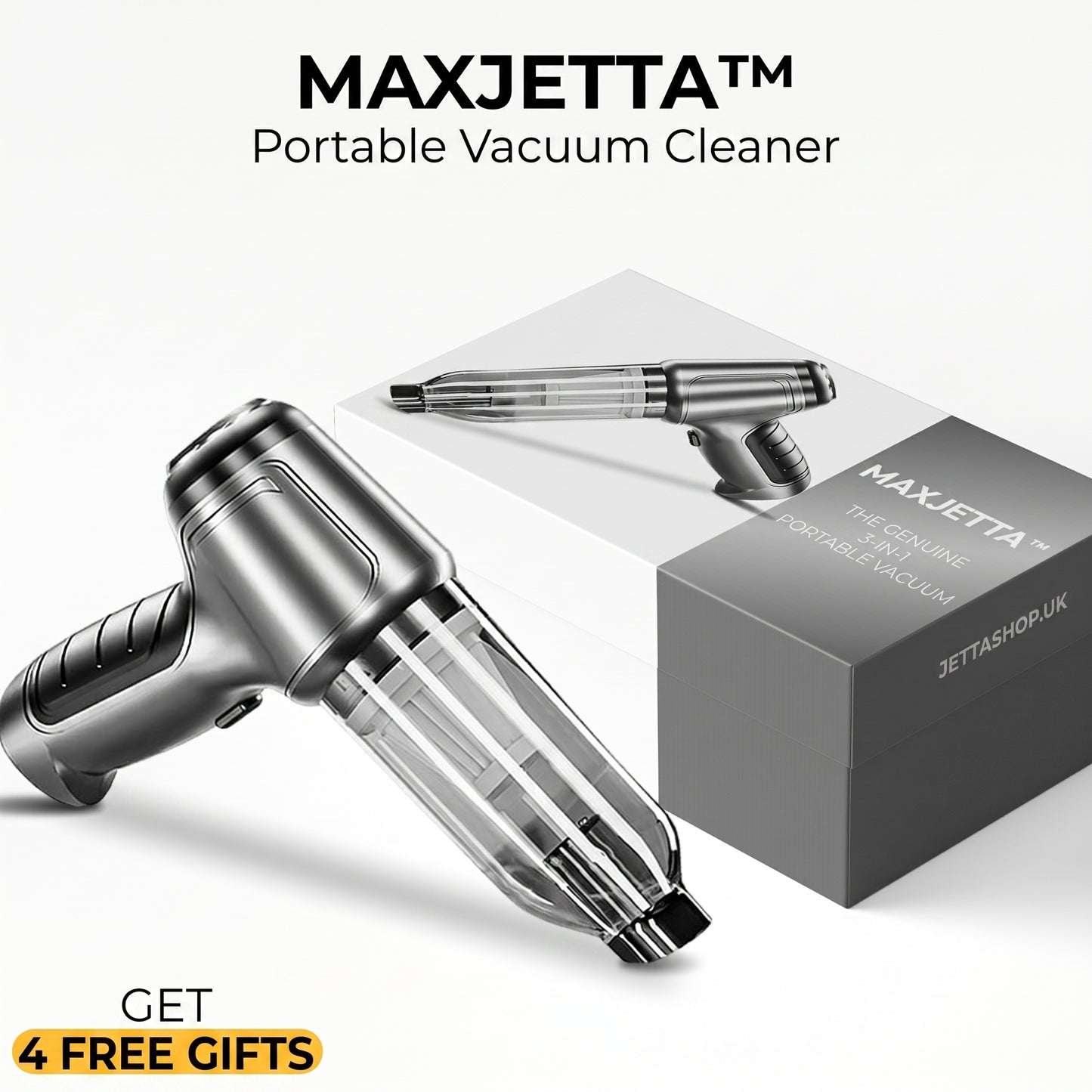 MaxJetta™️ Handheld Vacuum Cleaner + 4 Exclusive Accessories - [EXCLUSIVE GIFT + LIMITED STOCK]